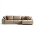 Canapé d'angle 3 places avec méridienne beige en similicuir PU en L 300 × 165 × 85 cm