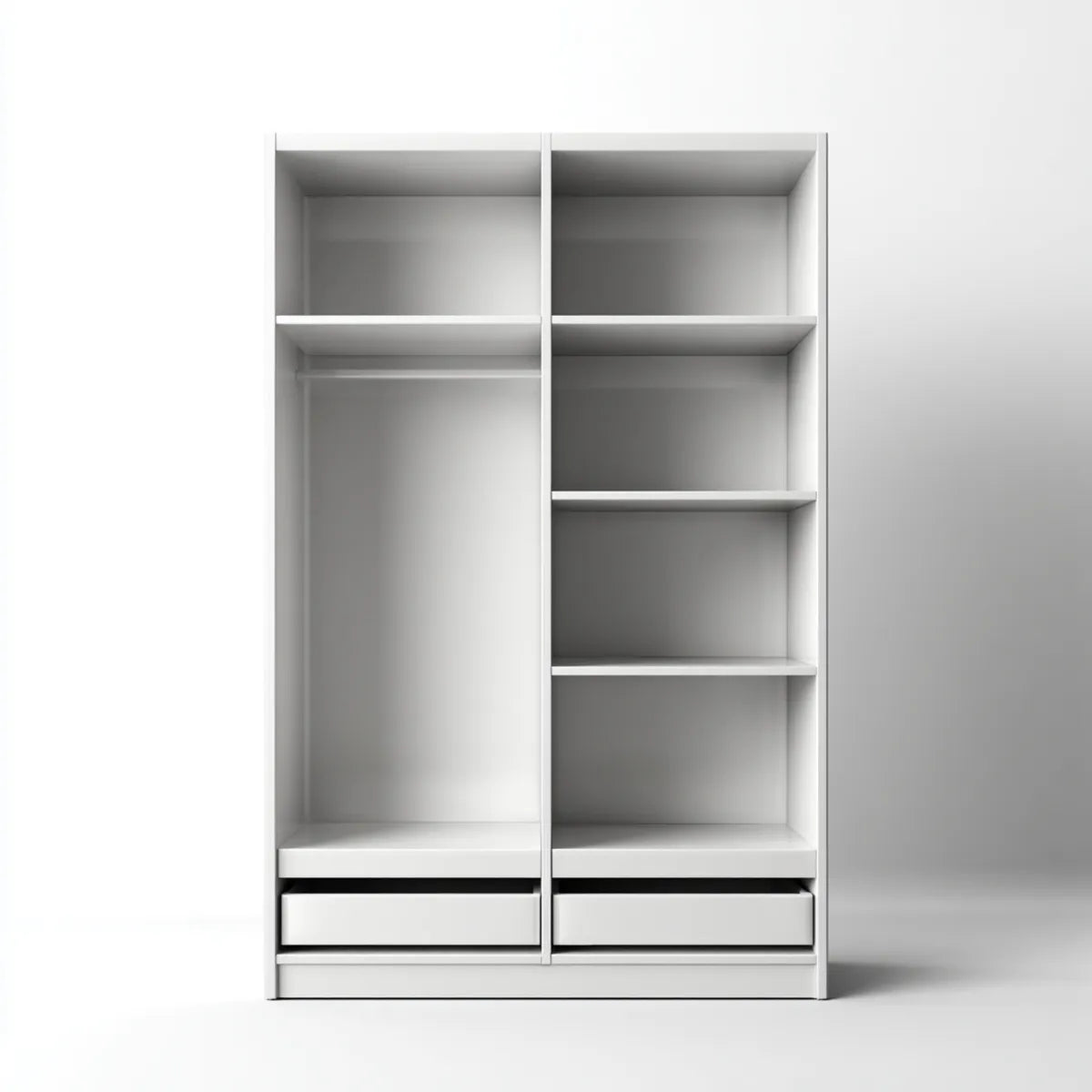 Armoire dressing ouverte blanche 100 x 50 x 200 cm en panneaux de particules rectangulaire