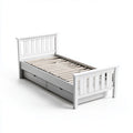 Lit enfant avec tiroirs blanc 90 x 190 cm en pin massif rectangulaire