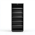 Armoire à chaussures 5 compartiments noir en acier 50 x 15 x 170 cm rectangulaire
