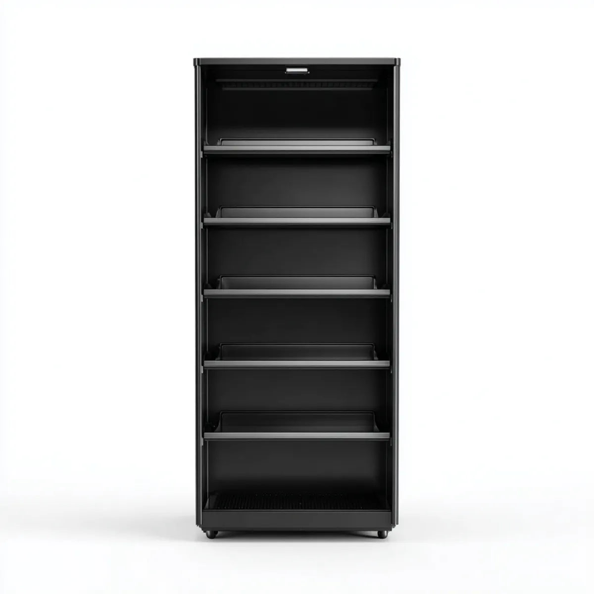 Armoire à chaussures 5 compartiments noir en acier 50 x 15 x 170 cm rectangulaire