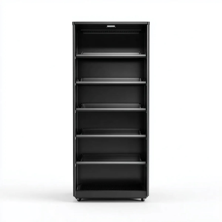 Armoire à chaussures 5 compartiments noir en acier 50 x 15 x 170 cm rectangulaire