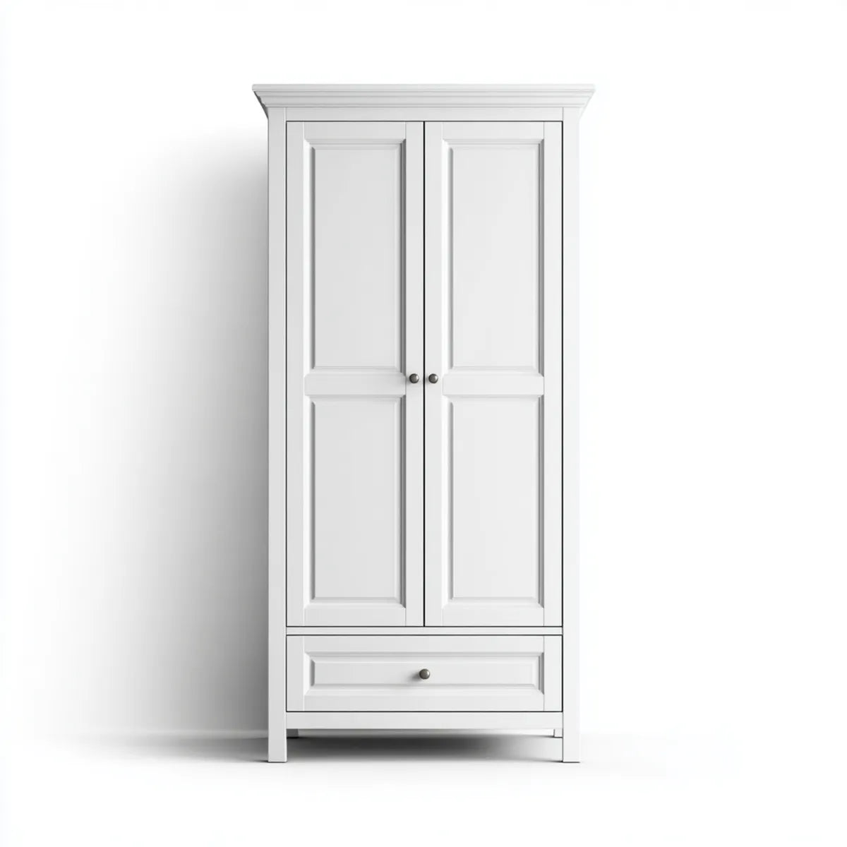 Armoire de chambre 2 portes 1 tiroir blanche 100 x 55 x 200 cm en MDF rectangulaire