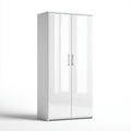 Armoire de chambre 2 portes blanche 80 x 52 x 180 cm en panneaux de particules mélaminés rectangulaire