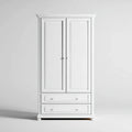 Armoire de chambre 2 portes 2 tiroirs blanche 100 x 55 x 200 cm MDF rectangulaire
