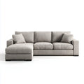 Canapé d’angle gauche 3 places gris en polyester 255 x 160 x 85 cm