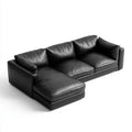 Canapé d’angle gauche 4 places noir en cuir synthétique PU 280 x 170 x 85 cm